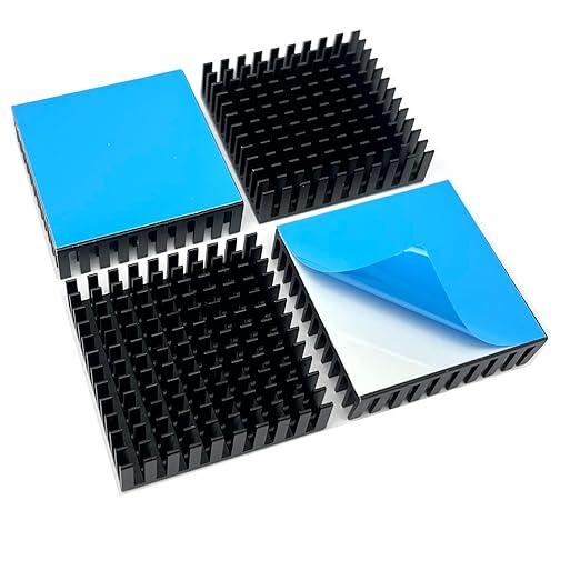 40mm Heatsink Aluminum Heatsink, 40x40x11mm+3M8810 Thermal Conductive Adhesive Tape. Suitable for TEC1-12706 Thermal Peltier Module, Peltier Cooler, Stepper Motor Cooling 40mmx40mmx11mm