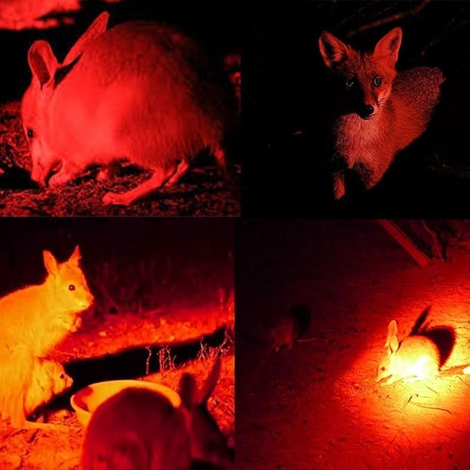 50000 Lumens Hunting Red Light Rechargeable Headlamp LED Tactical Head Lamp Super Bright Red Headlight Zoomable Waterproof 3 Modes Headlamps for Coyote Hog Astronomy Night Vision Aviation Fishing