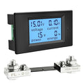 DC Battery Monitor Meter,0-100V,0-100A, Widely Applied to 12V/24V/48V RV/Car Battery, LCD Display, Digital Current Voltage Solar Power Meter (Meter+100A Shunt)