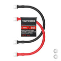 VOLTWORKS 4 AWG Gauge Red + Black Pure Copper Battery Inverter Cables Solar, RV, Car, Boat 1ft 3/8 in Lugs