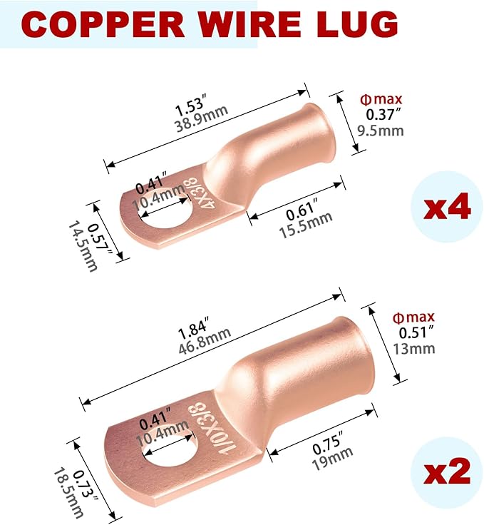 Hydraulic Crimping Tool and Cable Cutter, 12 AWG to 00 (2/0), 10 Tons Electrical Terminal Cable Wire Tool Kit with 9 Die Sets and 6pcs Ring Terminals