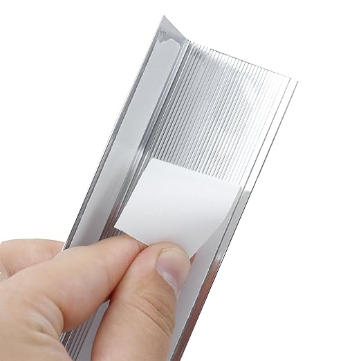 LC LICTOP Aluminum Corner Guards, Metal Angle Stock, Peel and Stick L Shaped Wall Door Frame, Cabinet Protectors Edge Trim Molding, 13.8in L x 1.55in W x 0.07in T, 4Pcs Silver