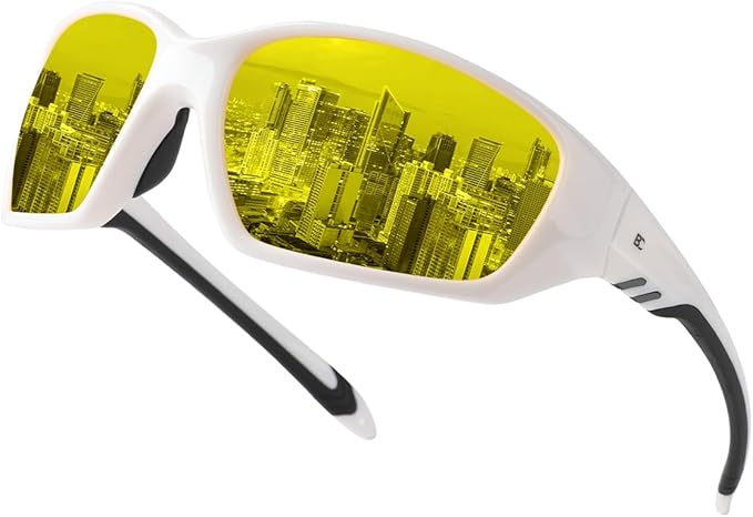 BIRCEN Night Vision Glasses for Driving: Running Cycling Sport Night Anti Glare Yellow Glasses for Men Women