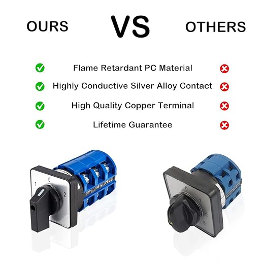 Changeover Switch LW28-63 3 Positions 12 Terminals Universal Rotary Cam Selector Latching Switches 690V 63A