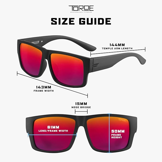 TOROE Z87+ Polarized Safety Sunglasses Matte Black TR90 Frame, ANSI Rated Lens