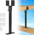 1 Pack 304 Stainless Steel 3.6" Heavy Duty Saddle Roof Riser for Patio Pergolas, 18-1/4" High (Black)