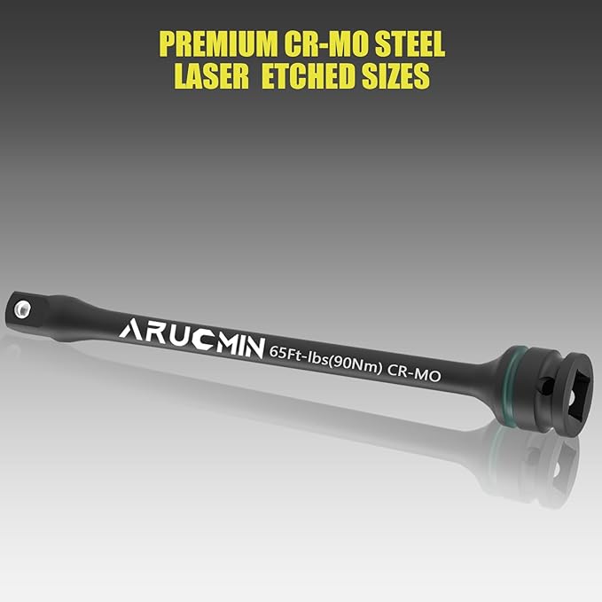 1/2" Drive 65 Ft-Lbs Torque Limiting Extension Bar, 8 Inch Color-Coded Lug Nut Torque Sticks