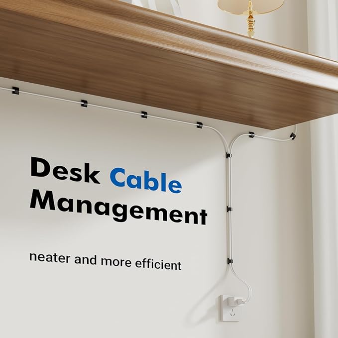60Pcs Adhesive Cable Clips, Black Small, Cord Holder, Cord Clips for Dash cam, Ethernet Cable, Christmas Lights, USB, Phone Chargers, The Wall, Desk, nightstand, Car