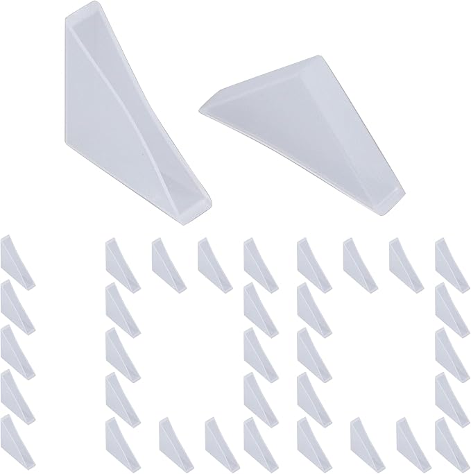 1.4"x0.3" Plastic Corner Protection Right Angle Shape Anti-Collision Corner Protection for Mirror,Glass-100pcs(White)