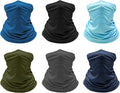 6 Pack Cooling Neck Gaiter Face Cover Mask Summer Breathable Dust UV Bandana Scarf for Men Women Fishing Running Cycling
