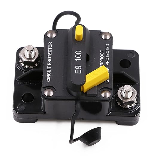 Overload Protection 100A Circuit Breaker Manual Reset 12V-72V for Car Automotive RV Solar Marine DC System, UL Certified, 100Amp Resettable Breaker for Boat Trolling Motors, IP67 Waterproof