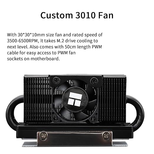 Thermalright HR10 2280 PRO Black SSD Heatsink Cooling,Double-Sided Heat Sink, with Small and High Speed PWM Fan,Thermal Silicone Pad for 2280 SSD PC and Computer,Desktop High Performance SSD Cooler
