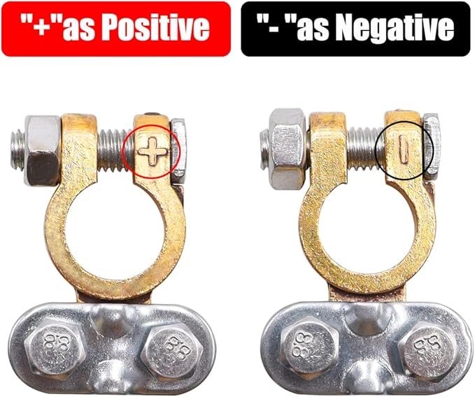 Tnisesm 1Pair Battery Terminal Set with Anti-Corrosion Washers, Positive Negative Battery Terminals Connectors Clamps for Boat Yacht Camper Truck Car Vehicle DT-7