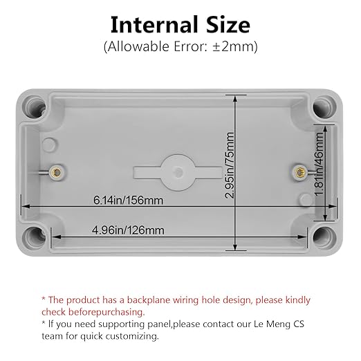 LeMotech Junction Box IP67 Waterproof Dustproof ABS Plastic Project Box for Electrical Outdoor Enclosure Gray 6.3 x 3.1 x 2.2 inch (160 x 80 x 55 mm)
