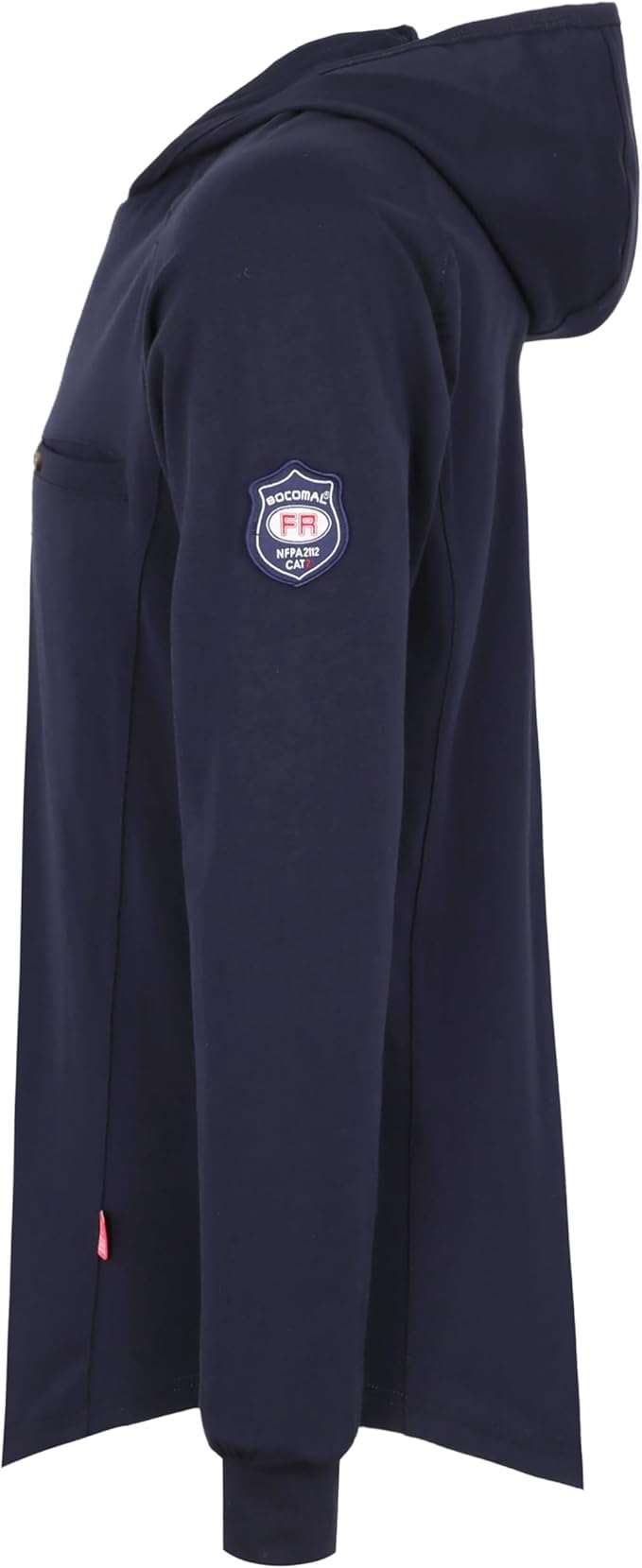 BOCOMAL FR Hooded T Shirts Chest Pocket Fire Resistant Summer Hoodie NFPA2112 CAT2 Flame Retardant FRC Welding Work Shirt