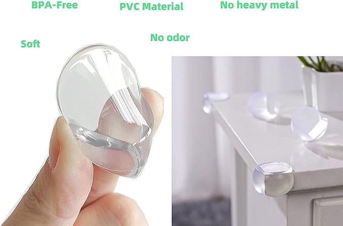 Corner Protector, Baby Proof Furniture Corner Guards, Safety Bumpers & Cushion to Cover Sharp Furniture & Table Edges,Clear and Transparent,Pre-Taped (12 Count Round-Shape(Park of 1))