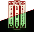Fire Extinguisher Sign for Home,business or boat with Mount and Sticker glow in the dark 3 Pack 4" X 18" Durable Self Adhesive, Waterproof and UV Protected