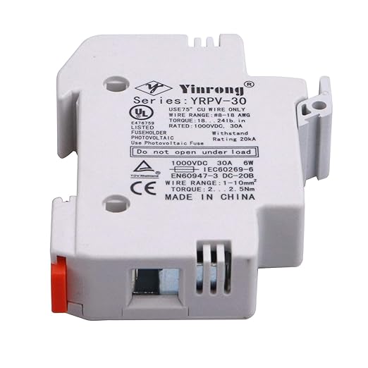 ZOOKOTO 1 PCS Solar Fuse Holder 25A 1000V DIN Rail Mount Fuse Holder 1 Pole White Plastic Housing