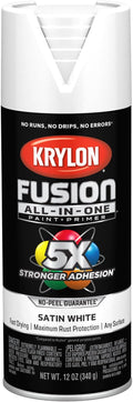 Krylon Fusion All-In-One Adhesive Spray Paint for Indoor/Outdoor Use, 12 oz, White