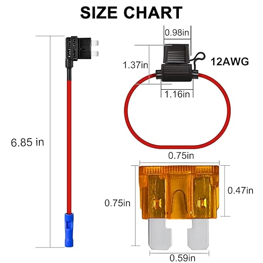 MuHize Standard Inline Fuse Holder, Upgraded 5 Pack 16AWG Fuses Holders, Add-a-Circuit Fuse Taps with 100 Pack Fuses (2A/3A/5A/7.5A/10A/15A/20A/25A/30A/35A) for Car RV