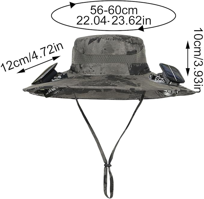 Solar Powered FanHat,Cool Fan Hat, Bucket Sun Hat with Built-in Fan, Outdoor Unisex Men & Women Bucket Hat, Portable for Fishing and Beach Multi
