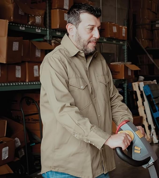 Just In Trend Flame Resistant Light Weight FR Shirt for Men - 88% Cotton, 12% Nylon, 7oz, NFPA 2112