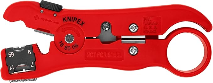 Knipex 16 60 06 SB Stripping Tool for coax cables and data cable 4,92" in blister packaging