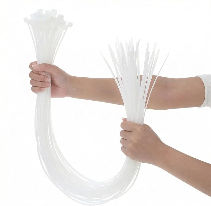 100 Pcs 36 Inch White Heavy Duty Zip Ties, Cable Ties, UV Resistant Nylon Tie Wraps for Indoor Outdoor Use, Bundling Fences, Awnings, Branches, Water Pipes