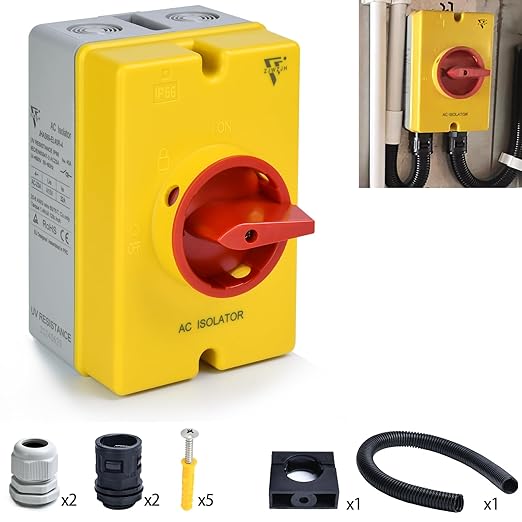 40 Amp Isolator Switch AC 690V IP66 Waterproof Isolation PV Disconnect Switch On Off Rotary Switch 4 Pole 4-Ways
