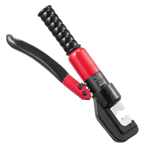 VEVOR Crimping Tool, AWG12-2/0 Copper And Aluminum Terminal Battery Lug Hydraulic Crimper, with a Cutting Pliers, Gloves, 5pcs Copper Ring Connectors, 8 x Heat Shrink Sleeves and a Blow Moulded Case