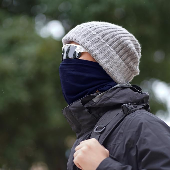ACUSHLA 100% Merino Wool Neck Gaiter for Men & Women Ski Face Mask Winter Scarf Neck Warmer All Weather, Midweight Maple Leaf
