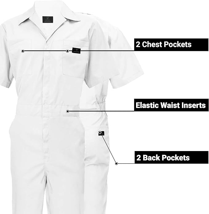 Coveralls Workwear Men Short Sleeve Coveralls