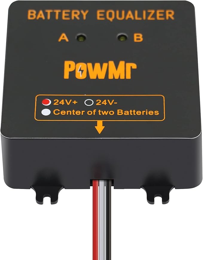 PowMr Battery Equalizer Voltage Balancer - for 24V Lead-Acid AGM Gel Flood Battery Battery Extend Battery Life 1 Year and More HA01Golf Cart Battery Equalizer Battery in Series Battery Balancer