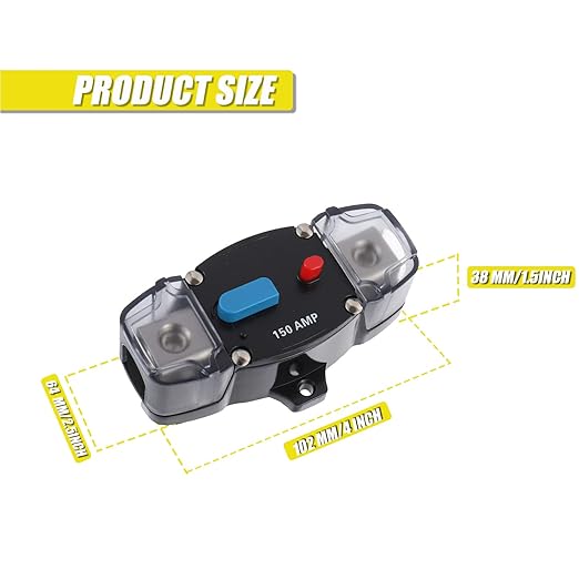 150A 12-48 Volt DC Self Recovery Circuit Breaker with Manual Reset Button for Automotive Rv Marine Boat (150Amp)