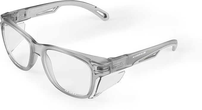 KOZIFACE E52 Anti-Fog Safety Glasses, ANSI Z87.1 Eye Protection with Side Shields, Clear Lens, Lightweight for Work, Lab DIY