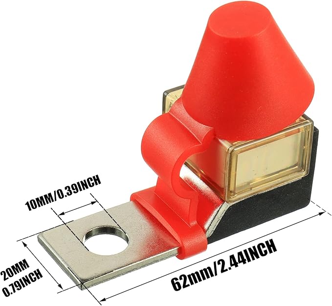 125 AMP MRBF Terminal Block Fuse Holder Single Stud 5/16" (M8) Compact Rated Battery Fuse 125A