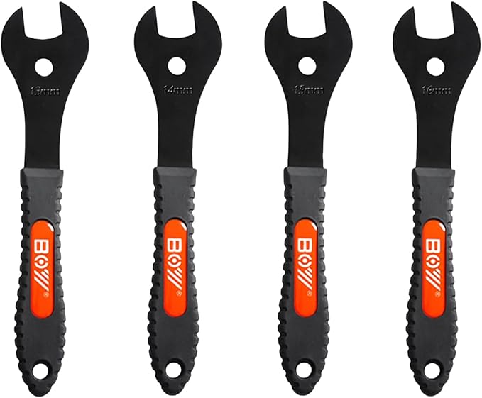 4PCS Bicycle Cone Wrench Set Tool, Bike Wheel Hub Axle Nut Install Remover Cycling Spanner (13-14-15-16mm)