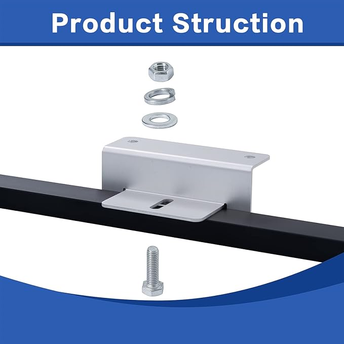 JJN Solar Panel Mount Z Brackets, 1 Set 4 Units Solar Panel Mounting Brackets, Lightweight Aluminum Corrosion-Free Mounts for RVs Boats Trailers Yachts and Other Off Gird System Installation