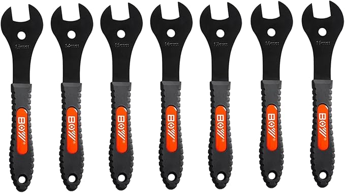 Bicycle Cone Wrench Set Tool, Bike Wheel Hub Axle Nut Install Remover Cycling Spanner (13-14-15-16-17-18-19mm 7PCS)