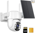 4G LTE Cellular Solar Security Cameras Wireless Outdoor, No WiFi Solar & Battery Powered Outdoor Security Camera, 2K Color Night Vision, Human Detection, Built in TF/SIM Card