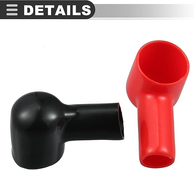 Motoforti 20 Pcs Red Silicone Stud Terminal Cover Insulated Battery Terminal Protector Boot Red Black Cable Lug Protector Cover Lug Caps for Car Marine