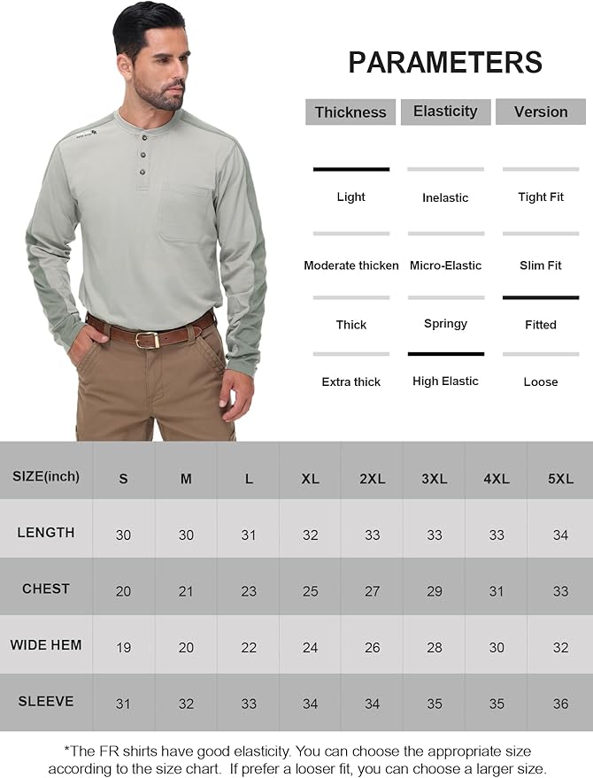 FR Shirts for Men 5.5OZ Lightweight Stretch Patriot Baseball T-Shirt Work Shirt