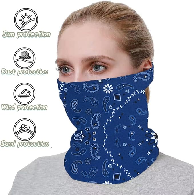 Neck Gaiter Face Cover Bandana Mask Scarf, Breathable Sun& Dust-proof for Cycling Running Fishing Hiking