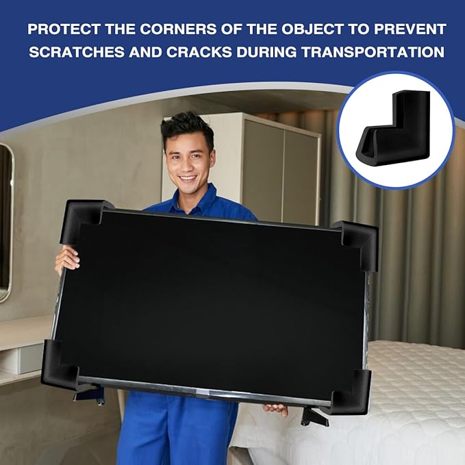 24Pcs Foam Protection Corner for Mirror TV Picture Frame,Packing Foam Corner Protectors for Shipping Moving,Edge Protection for Packing Fragile Artwork(Black)
