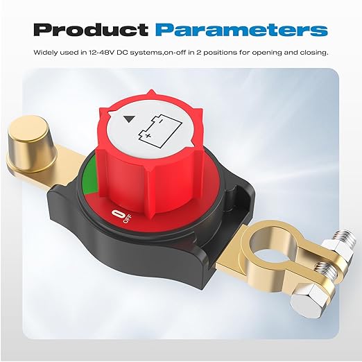 Top Post Battery Disconnect Switch, Malictele On/Off 12-48V Negative Battery Quick Disconnect 275A Heavy Duty Kill Switch for Car, Marine, RV, Boat, Truck