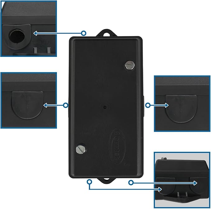 Conntek 10000-BX Trailer 6 or 7 Pole Heavy duty tough Junction Box, Black