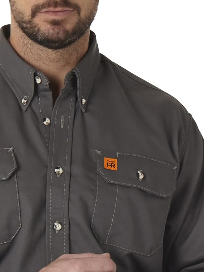 Wrangler Riggs Workwear Men's FR Flame Resistant Two Pocket Work Shirt