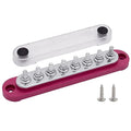 8 x M5 (#10) Studs Power Distribution Block Bus Bar 12V, Ampper 5.9" HD 120A Marine BusBar Battery Distribution Block W/Cover for Car Boat Solar (Red)