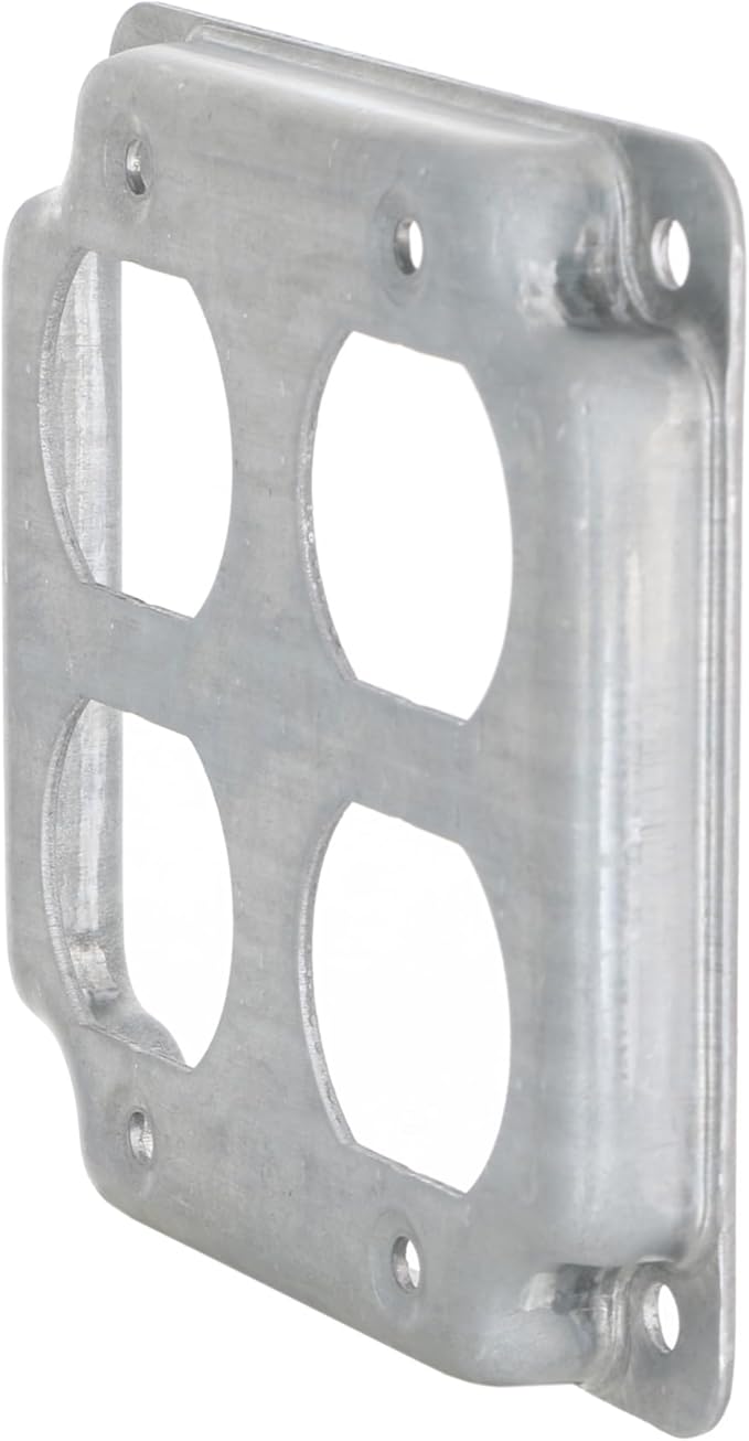 Hubbell-Raco 907C 2 Duplex Receptacles 4-Inch Square Exposed Work Cover, Gray