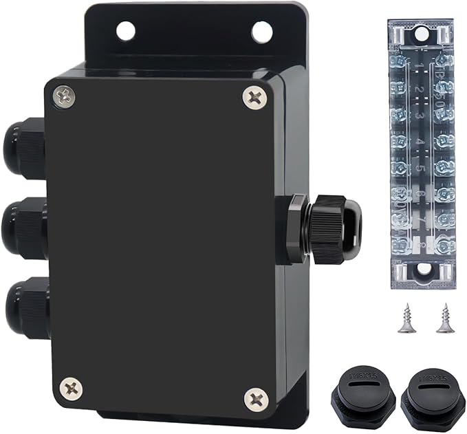 Project BoxI P67 Outdoor Waterproof Box Electronic Junction Box with 15A 600V 8P Barrier Terminal 1IN/3Out Electrical Boxes 3.9x2.7x2 inch